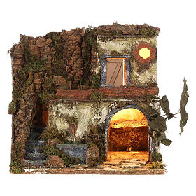 Presepe 700 napoletano 10-12 cm fontana 30x30x20 cm