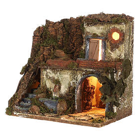 Presepe 700 napoletano 10-12 cm fontana 30x30x20 cm