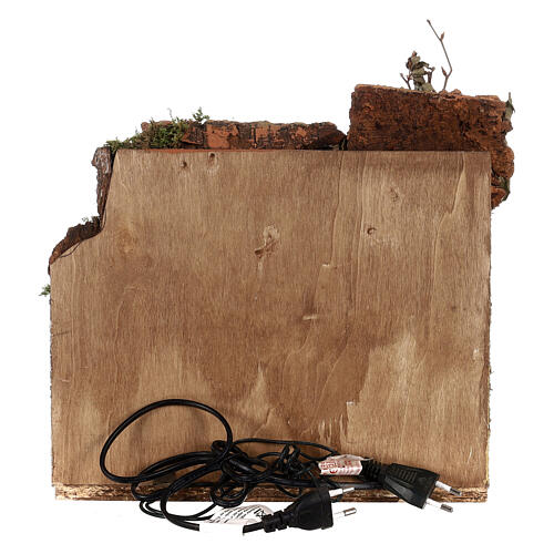 Szopka neapolitańska 10–12 cm 30×30×20 cm z wodospadem 4