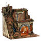 Rustic stable Neapolitan Nativity scene 10-12 cm 30x30x20 cm waterfall 18th s3