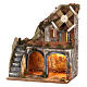 Neapolitan Nativity Scene in 18th century style with mill 35x30x20 cm for 10-12 cm characters s2