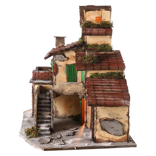 Rustic house landscape 40x40x30 cm Neapolitan nativity 10-12 cm oven 3