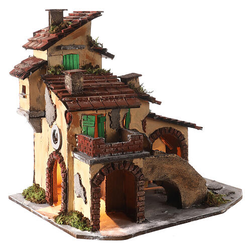 Rustic house landscape 40x40x30 cm Neapolitan nativity 10-12 cm oven 4