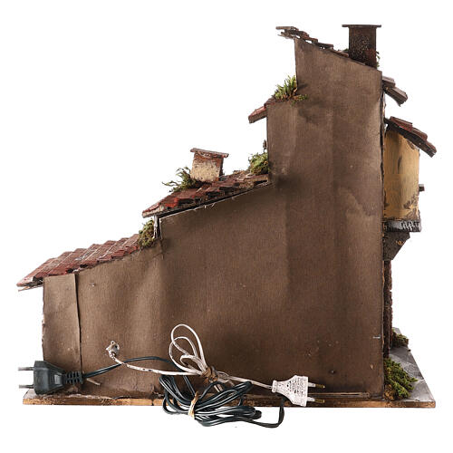 Rustic house landscape 40x40x30 cm Neapolitan nativity 10-12 cm oven 6