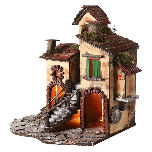Paesaggio rustico 40x40x30 cm presepe napoletano 10-12 cm 2