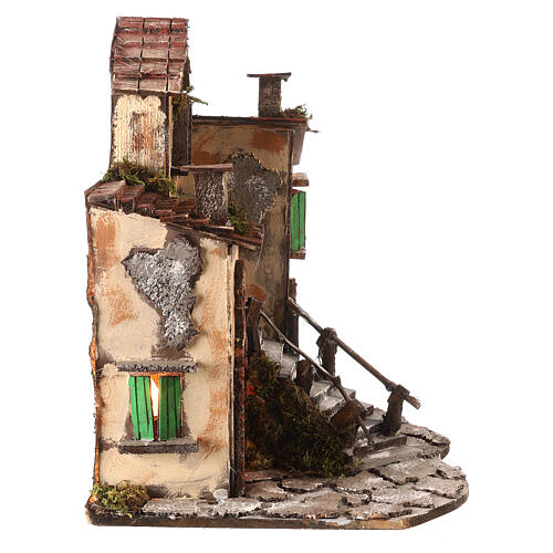 Rustic Italian house 40x40x30 cm Neapolitan nativity scene 10-12 cm 4