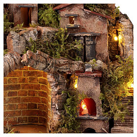 Paesaggio 40x35x30 cm con forno presepe napoletano 10-12 cm