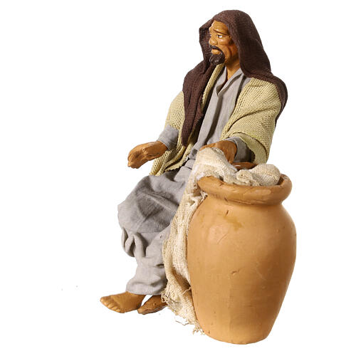 Hombre sentado cerca de la ánfora belén napolitano 15 cm 2