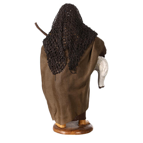 Hirte mit Lamm, Krippenfigur, Terrakotta, neapolitanische Krippe, für 13 cm Krippe 4