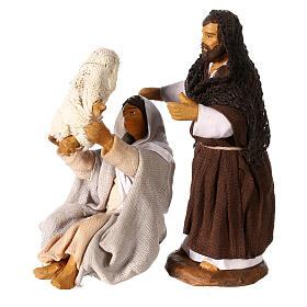 Holy Family with Mary lifting Jesus Neapolitan nativity 10 cm