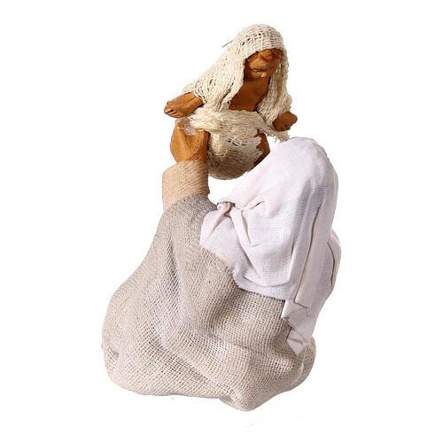 Holy Family with Mary lifting Jesus Neapolitan nativity 10 cm 2