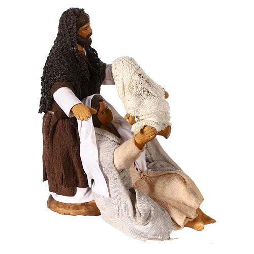 Holy Family with Mary lifting Jesus Neapolitan nativity 10 cm 6