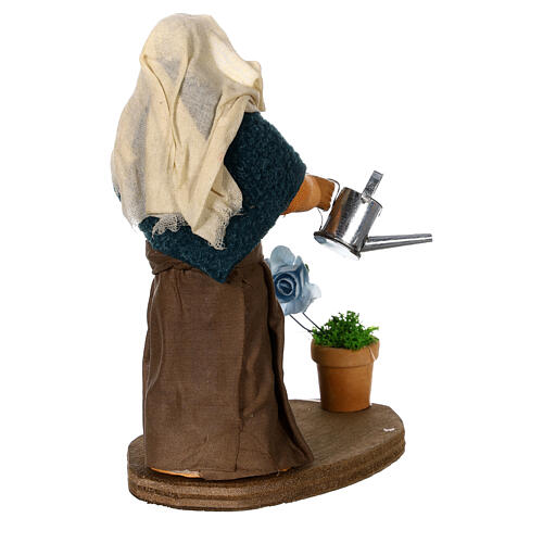 Kobieta podlewająca rośliny, szopka neapolitańska 13 cm 4