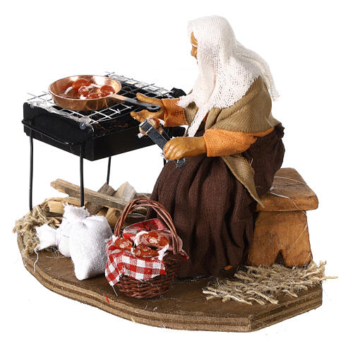 Woman cooking for Neapolitan Nativity Scene of 13 cm 2
