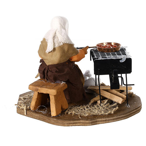 Woman cooking for Neapolitan Nativity Scene of 13 cm 5