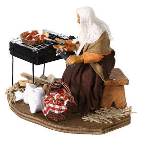 Donna che cucina presepe napoletano 13 cm