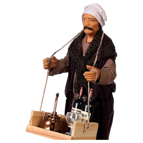Cameriere vino bicchiere presepe napoletano 15 cm 2