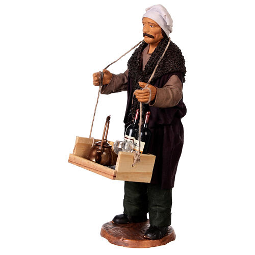 Figurka mężczyzny z winem i kieliszkiem, do szopki neapolitańskiej, 15 cm 4
