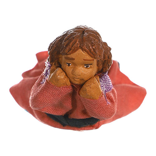 Young girl laying down for Neapolitan Nativity Scene of 10 cm 1