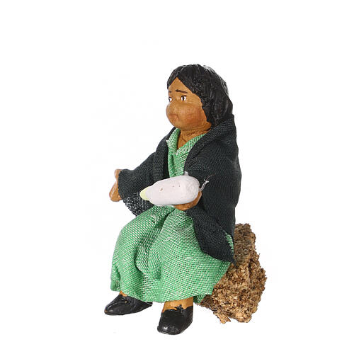 Niña amamanta cabra belén napolitano 10 cm 5