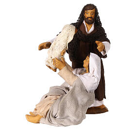 Natività Gesù Bambino che gioca presepe napoletano 13 cm