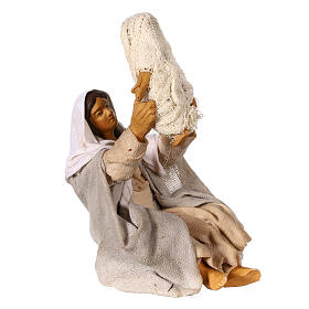 Natività Gesù Bambino che gioca presepe napoletano 13 cm