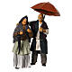 Couple personnes âgées sous parapluie crèche napolitaine 15 cm s1