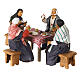 Four people at a table Neapolitan nativity 15 cm s4