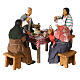 Four people at a table Neapolitan nativity 15 cm s6