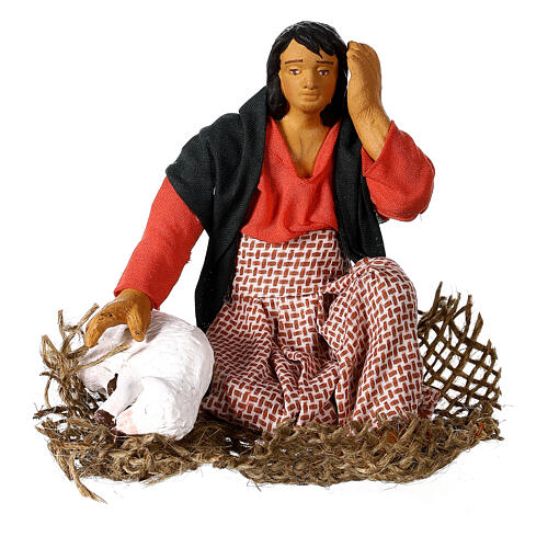 Frau mit Lamm Neapolitanische Weihnachtskrippe, 13 cm 5