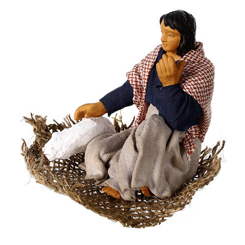 Kobieta z jagnięciem, szopka neapolitańska 13 cm 2