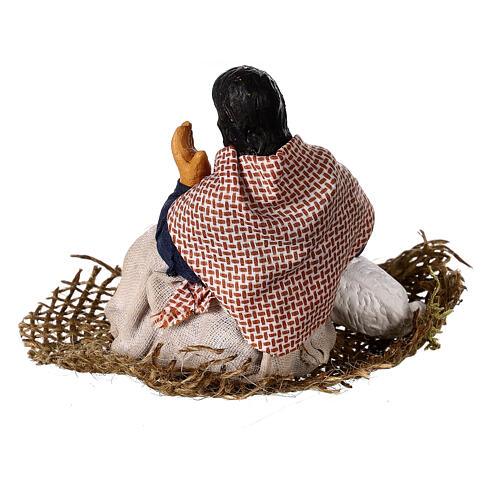 Woman with lamb Neapolitan nativity scene 13 cm 4