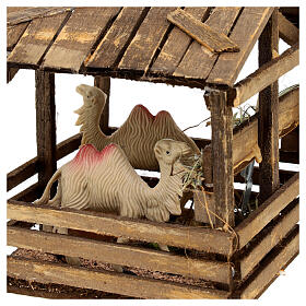 Enclosure with camels Neapolitan nativity 8-10 cm 15x15x15 cm