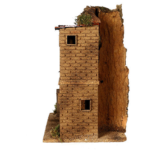 Bairro casas com arco e roupa pendurada em movimento 40x35x25 cm para presépio de 8-10 cm 3