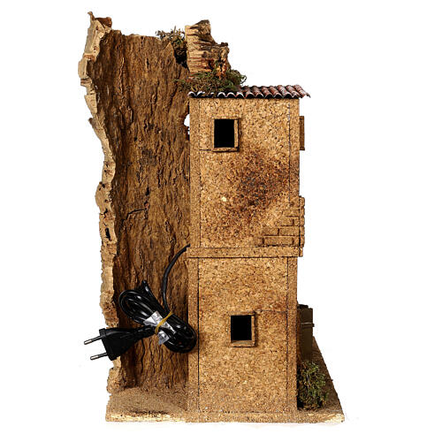 Bairro casas com arco e roupa pendurada em movimento 40x35x25 cm para presépio de 8-10 cm 7