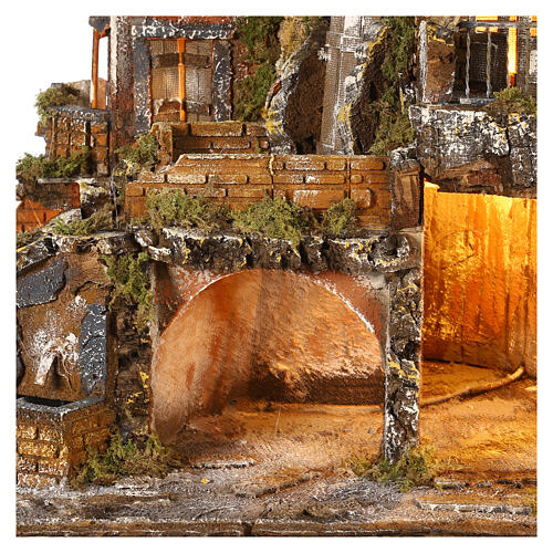 Neapolitan Nativity Scene of the 18th with waterfall 65x40x40 cm for 8-10 cm characters 6