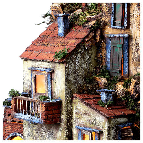 Presepe napoletano con cascata Settecento 65x40x40 cm figure 8-10 cm 4