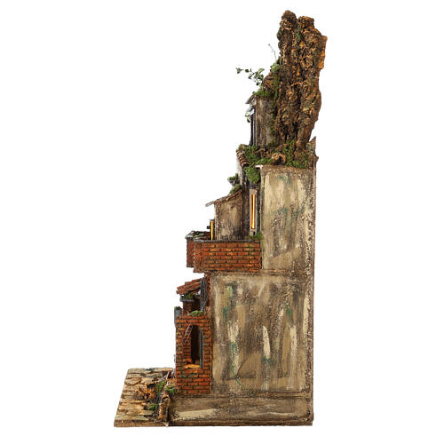 Popular quarter with oven for 8-10 cm Neapolitan Nativity Scene, 85x50x45 cm 4