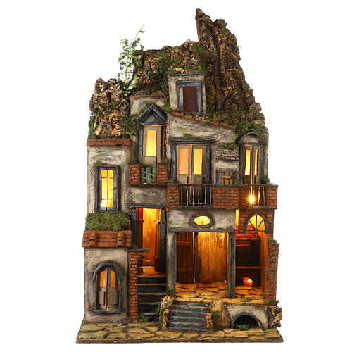 Village 85x50x45 cm with Neapolitan nativity oven 8-10 cm 1