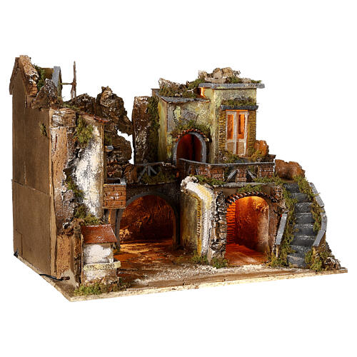 Scena z 2 ruchomymi figurkami, 50×50×40 cm, szopka neapolitańska 5