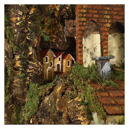 Landschaft Turm Brunnen Neapolitanische Krippe 8-10 cm, 60x50x50 cm 6