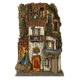 Landscape with tower and fountain for 8-10 cm Neapolitan Nativity Scene, 60x50x50 cm