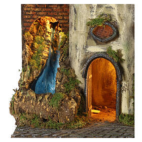 Landscape with tower and fountain for 8-10 cm Neapolitan Nativity Scene, 60x50x50 cm