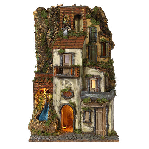 Landscape with tower and fountain for 8-10 cm Neapolitan Nativity Scene, 60x50x50 cm 1