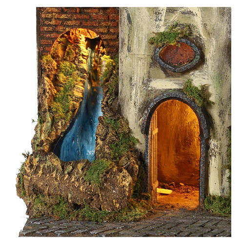 Landscape with tower and fountain for 8-10 cm Neapolitan Nativity Scene, 60x50x50 cm 2