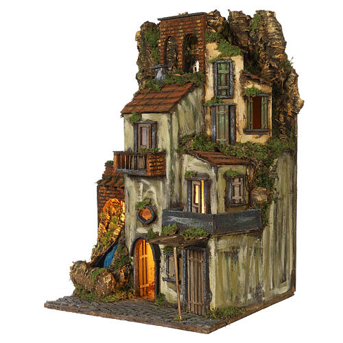 Landscape with tower and fountain for 8-10 cm Neapolitan Nativity Scene, 60x50x50 cm 3