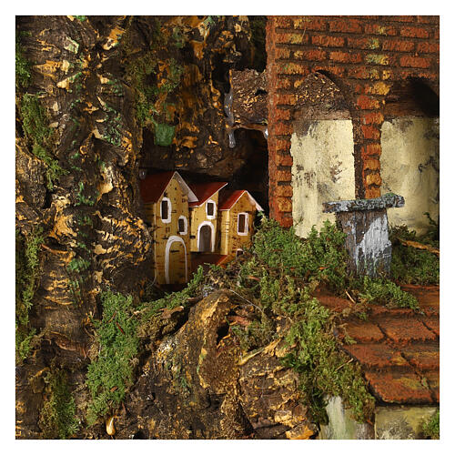 Landscape with tower and fountain for 8-10 cm Neapolitan Nativity Scene, 60x50x50 cm 6