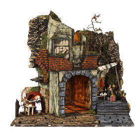 Village of the 18th century with oven and mill, 45x60x45, 8-10 cm Neapolitan Nativity Scene
