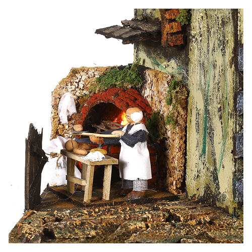 Village of the 18th century with oven and mill, 45x60x45, 8-10 cm Neapolitan Nativity Scene 2