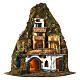 Corner village with waterfall 95x60x55 cm Neapolitan nativity scene 8-10 cm s1